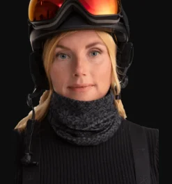 Halsduk>Everest Outdoor Jacquard Wool Neck Warmer DARK GREY/BLACK