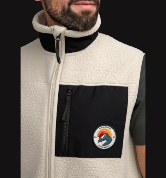Tröjor & T-Shirts|Västar>Everest Outdoor M Retro Pile Vest IVORY BEIGE