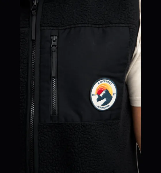 Tröjor & T-Shirts|Västar>Everest Outdoor M Retro Pile Vest BLACK