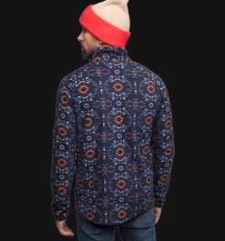 Tröjor & T-Shirts|Tröjor>Everest Outdoor M Zip Fleece Jacket NAVY RETRO PATTERN