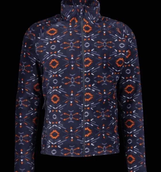 Tröjor & T-Shirts|Tröjor>Everest Outdoor M Zip Fleece Jacket NAVY RETRO PATTERN