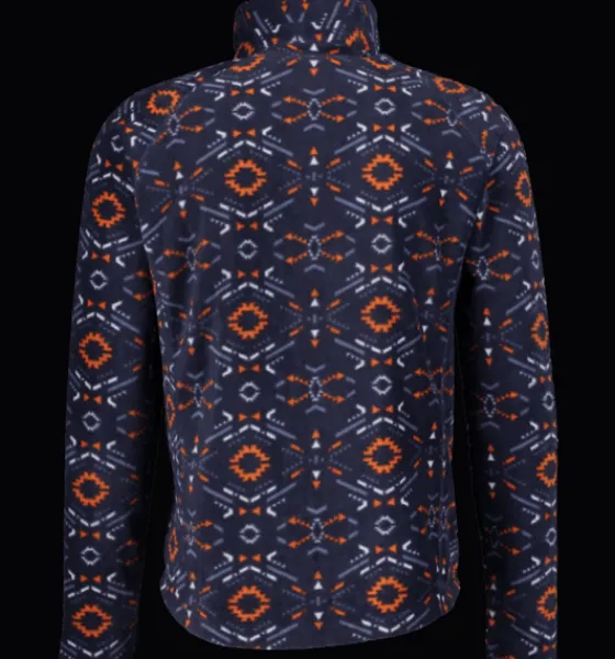 Tröjor & T-Shirts|Tröjor>Everest Outdoor M Zip Fleece Jacket NAVY RETRO PATTERN