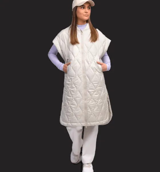 Västar>Everest Outdoor W Aurora Long Vest IVORY BEIGE