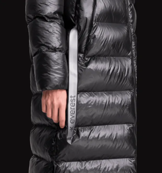 Varma jackor>Everest Outdoor W Juneau Coat BLACK SHINY