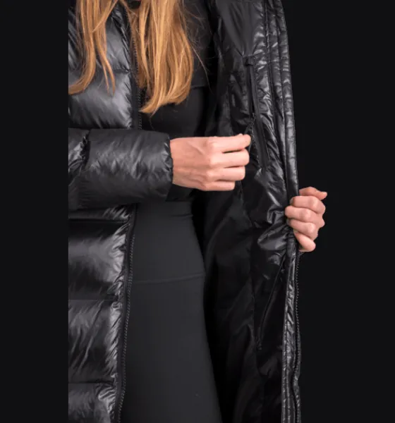 Varma jackor>Everest Outdoor W Juneau Coat BLACK SHINY