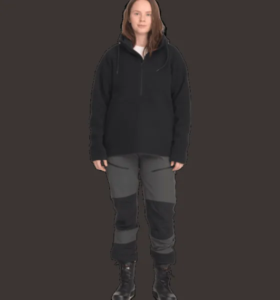 Tröjor & T-Shirts|Tröjor>Everest Outdoor W Pile Anorak BLACK INKA