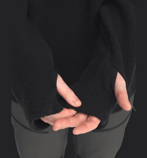 Tröjor & T-Shirts|Tröjor>Everest Outdoor W Pile Anorak BLACK INKA