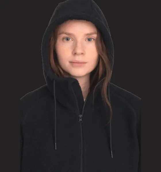 Tröjor & T-Shirts|Tröjor>Everest Outdoor W Pile Anorak BLACK INKA