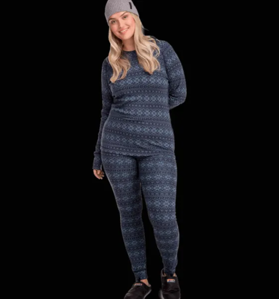 Tröjor & T-Shirts>Everest Outdoor W Wool Underwear Shirt 2 NAVY PATTERN