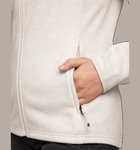 Tröjor & T-Shirts|Tröjor>Everest Outdoor W Zip Fleece Jacket BEIGE MELANGE